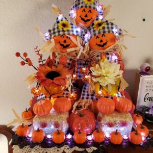 Table Top – Fall – Smiling Pumpkins – Lights Up
