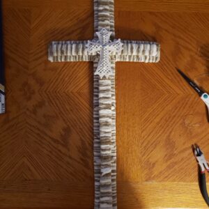 Wall Hanging -Brown and white Cross