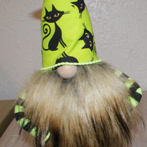 Gnome - Halloween - Green with Black Cats 1