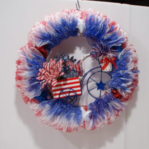 Wreath - Red-White-Blue with Bike