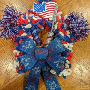 Wreath Red White Blue 4 Flag