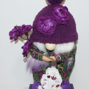 Misc Gnomes Girl with Purple Flowers 1